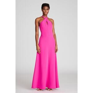 NWT Halston Pink Gabriela High Stretch Halter Style Dress Size 0